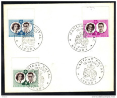 BELGIQUE, MARIAGE ROYAL 14-15. 12. 1960, (écriture Au Bic Au Verso), COB 1169/71. (JL37) - 1951-1960