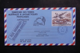 T.A.A.F. - Aérogramme Pour Le Chili En 1994, Cachet "  Piste Endommagée Inauguration Annulée " - L 47807 - Interi Postali