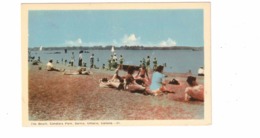 SARNIA, Ontario, Canada, The Beach, Canatara Park, Bathers, , Old PECO WB Postcard, Lambton County - Sarnia