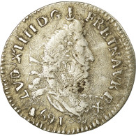 Monnaie, France, Louis XIV, 4 Sols Aux 2 L, 1691, Metz, TB+, Gadoury 106 - 1643-1715 Ludwig XIV.