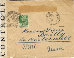 1946- Enveloppe D'ALGER Pour La France Censure A L A   D'Alger - Brieven En Documenten