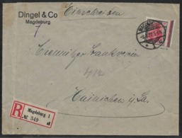 1922 Dt.Reich EINSCHREIBEN R-BRIEF EF 4M Germania Mi.153  BOGENRAND. Sign. PESCHL BPP MAGDEBURG N. HAINICHEN. INFLA BER - Storia Postale