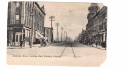 WINDSOR, Ontario, Canada, Sandwich Street Looking East, Pre-1920 B&W Postcard, Essex County - Windsor