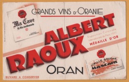 BUVARD Illustré - BLOTTING PAPER - ALBERT RAOUX - Oran - Médaille D'or - Grands Vins D'Oranie - V