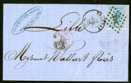 BELGIQUE 1866 TARIF FRONTALIER N° 18 Obl. Pc "363" + C-à-d "TOURNAY 15/07/66" + "PD". Lettre Datée De Warchin - 1865-1866 Perfil Izquierdo