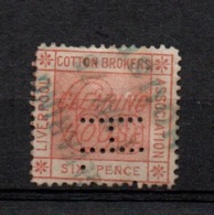 GB Liverpool Cotton Trade 6d Vermilion.   Used. - Fiscaux