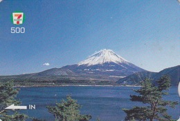 Carte Prépayée Japon Quo 7/11 - VOLCAN Montagne MONT FUJI - VULCAN Japan Prepaid Card - VULKAN Berg - 307 - Vulkanen