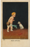 Prize Bowling  Young Nude Boy Playing With His Dog . Undivided Back - Bowling