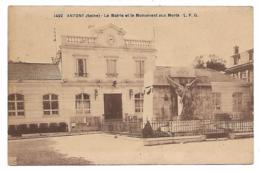 CPA ANTONY, LA MAIRIE ET LE MONUMENT AUX MORTS, HAUTS DE SEINE 92 - Antony