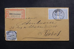 PORTUGAL - Enveloppe En Recommandé De Lisbonne Pour Paris En 1894, Affranchissement Plaisant - L 48175 - Lettres & Documents