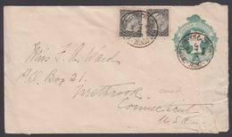 1895. CANADA POSTAGE 2 CENTS VICTORIA (tear) + 2 Ex ½ CENTS Victoria MONTREAL JY 15 9... () - JF304884 - 1903-1954 Rois