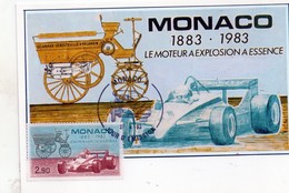 Monaco Carte Maximom ( 1883-1983 Le Moteur Explosion A Essence) - Lettres & Documents