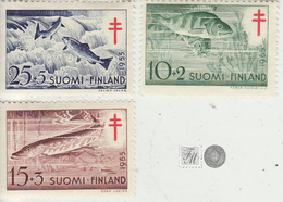 Finlandia 1955  Yvert Tellier  426/28 Fauna Peces  */NH - Andere & Zonder Classificatie