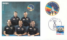 USA 1988 Space Shuttle Atlantis STS-27 And Spaceman Commemorative Postcard - America Del Nord