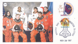 USA 1997 Space Shuttle Columbia STS-87 And Spaceman Commemorative Postcard - America Del Nord