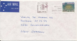 Australia Cover Sent Air Mail To Germany 22-1-1988 Single Franked - Storia Postale