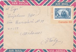 BUSTA VIAGGIATA  AIR MAIL - CANADA - HAMILTON - VIAGGIATA PER MILANO (ITALY) - Cartas & Documentos