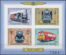 ** 1979 100 Éves A Győr-Sopron-Ebenfurti Vasút Vágott Blokk (5.500) - Sonstige & Ohne Zuordnung