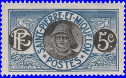 St Pierre & Miquelon 1922. ~  YT 107* - 5 C. Pêcheurs - Unused Stamps