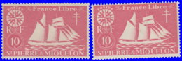 St Pierre & Miquelon 1942. ~  YT 297* Par 2 - 10 C. Série De Londres - Unused Stamps