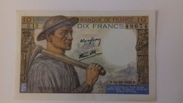 BILLET DE 10 FRANCS MINEUR - 10 F 1941-1949 ''Mineur''