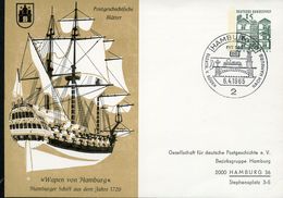 Bund PP34 B2/003-II SCHIFF "WAPEN VON HAMBURG" 1720  Sost 1965  NGK 6,00 € - Privé Postkaarten - Gebruikt