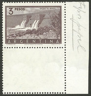 ARGENTINA: GJ.1050CJ, 3P. El Nihuil Dam WITH LABEL BELOW, VF Quality! - Ungebraucht