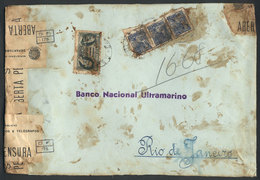 BRAZIL: Large Cover Sent From Pará To Rio De Janeiro With Nice Postage Of 9,000Rs., With Several Censor Labels, Very Att - Autres & Non Classés