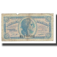 Billet, Espagne, 50 Centimos, 1937, KM:93, TB - 1-2 Pesetas