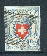 1850- SVIZZERA  -5 Rp. - 1VAL. USED-LUXE !! - - 1843-1852 Federale & Kantonnale Postzegels