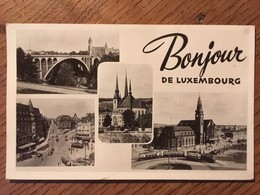 CPSM, BONJOUR De LUXEMBOURG? Multivues , écrite En 1953, Timbre Enlevé - Luxemburg - Town