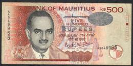 MAURITIUS P53a 500 RUPEES  1999 #AA  FIRST PREFIX   Signature 7    AVF  NO P.h. ! - Mauritius