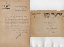 TB 2779 - 1946 - Lettre En Franchise Des Postes - Télégraphes & Téléphones Du MANS à Mme POLICE à CORDEY Par ARGENTAN - Civil Frank Covers