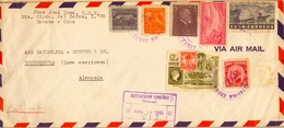 1956 , LA HABANA - ESTACIÓN CERRO / REGENSBURG , CORREO AÉREO , LLEGADA - Lettres & Documents