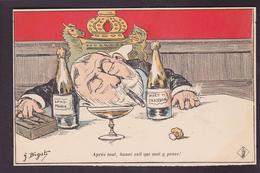 Cpa Bigot Satirique Caricature Non Circulé Angleterre Edouard VII Champagne Cigare - Bigot