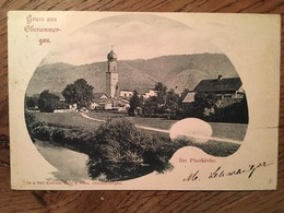 CPA, Allemagne, "Gruss Aus Oberammer Gau, Die Pfarrkirche", éd KORBIAN RUTZ & SOHN, écrite En 1900, Timbre - Oberammergau