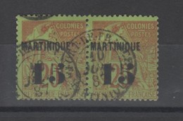 Martinique-  1 Paire (1884)  N°4 Beaux Cachets - Used Stamps