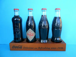 CROATIAN ISSUE ... COCA-COLA 125. YEARS - Full Set Of 4. Glass Bottles * FULL UNOPENED BOTTLES ON A SPECIAL RACK - Bottiglie