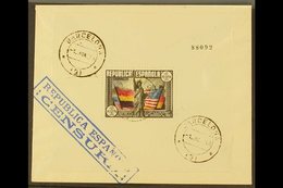 1938 FIRST DAY COVER  (June 1st) 150th Anniversary Of U.S Constitution 1 Peseta Mini Sheet, SG MS846 On Cover Rear Tied  - Sonstige & Ohne Zuordnung