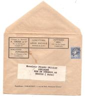 Enveloppe Avec   10c  Semeuse  Préo  (type?) BESANCON  / Orfevrerie Paris / Lunetterie Morez /horlogerie/ Bijouterie / - 1893-1947