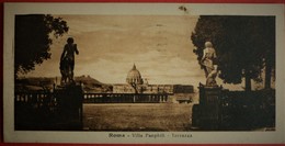 ROMA VILLA PANPHILI - TERRAZZA , MINI CARTOLINA , USATA 1923 - Parks & Gärten