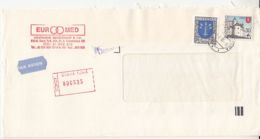 7600FM- COAT OF ARMS, FORTRESS, STAMPS ON REGISTERED COVER, 1996, SLOVAKIA - Lettres & Documents