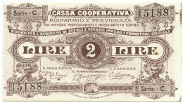 2 LIRE BUONO ACQUISTO CASSA RISPARMIO E PREVIDENZA TORINO 18931894 SUP - Autres & Non Classés