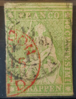 SWITZERLAND 1858/62 - Canceled - Sc# 40 - 40r - Gebraucht