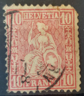 SWITZERLAND 1867/78 - Canceled - Sc# 53 - 10r - Damaged On Upper Right Corner! - Used Stamps