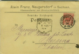 ALWIN FRANZ - NEUGERSDORF IN SACHSEN - GLASMANUFAKTUR UND KRONLEUCHTER FABRIK - AUTOGRAPH / ADVERISING 1898 (BG6548 - Neugersdorf