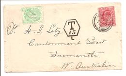 Postage Due 3ct Green On Cover London GB To Fremantle 1902 - Segnatasse