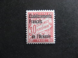 Etabl. De L'OCEANIE:  TB Timbre-taxe N° 4, Neuf X. - Timbres-taxe