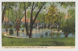 South Bend IN Indiana Leeper Park Along St Joseph River Postcard 1939 - South Bend