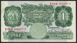 GREAT BRITAIN    P369 1 POUND  1948  #E64A  Signature  PEPPIATT    XF NO P.h. - 1 Pound